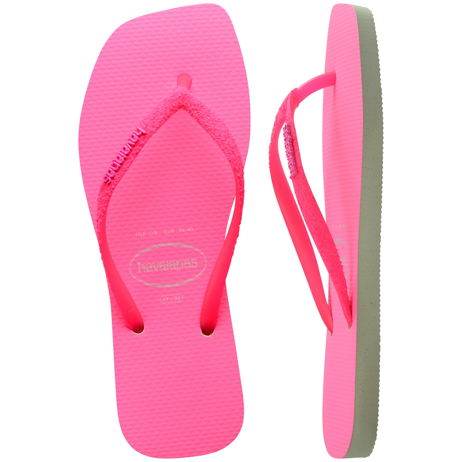 SANDALIAS HAVAIANAS SLIM SQUARE GLITTER NEON FC