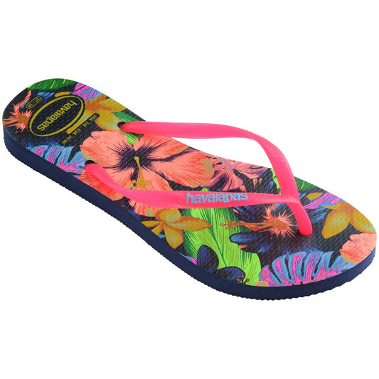 Sandalias Havainas Slim Floral Neon