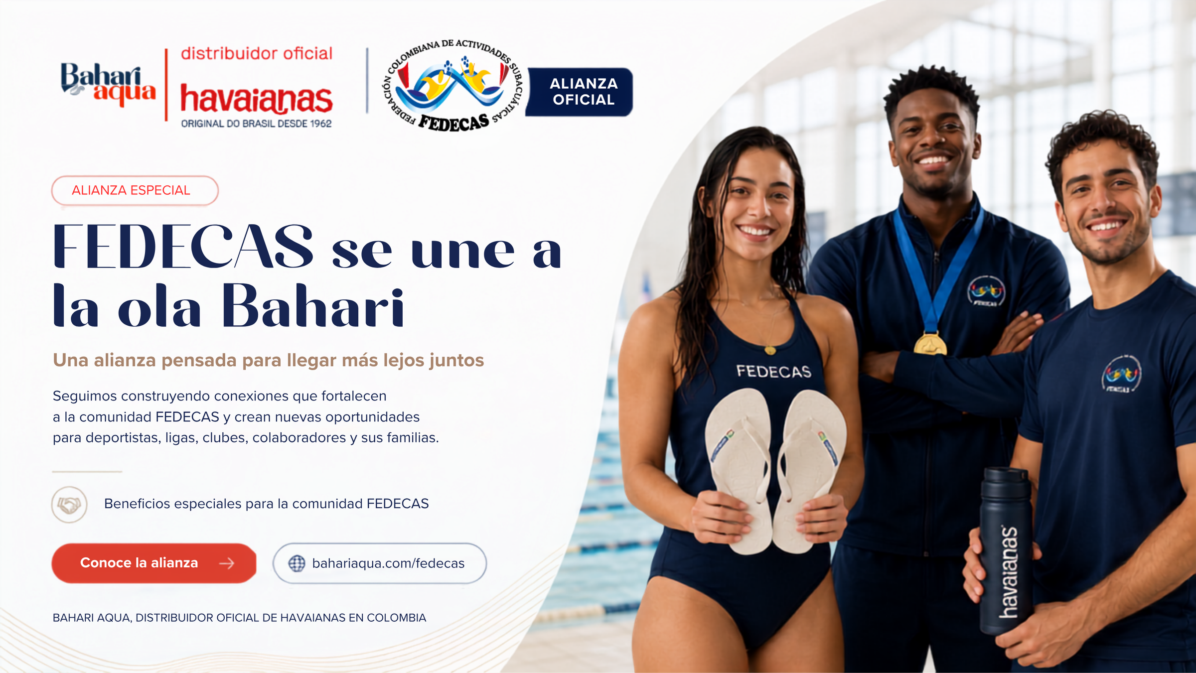 Alianza oficial entre Bahari Aqua, Havaianas y FEDECAS
